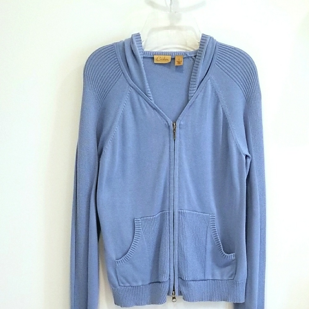 Caslon blue zip up hoodie jacket size S